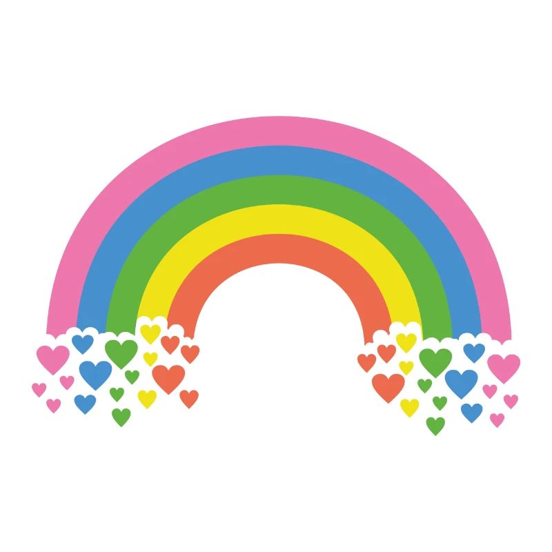Rainbow with hearts