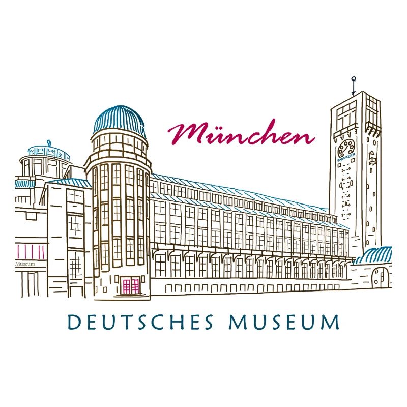Munich Deutsches Museum Hand Drawing