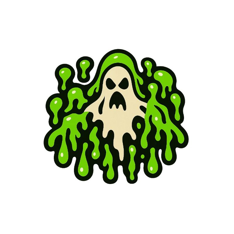 Spooky ghost slime print