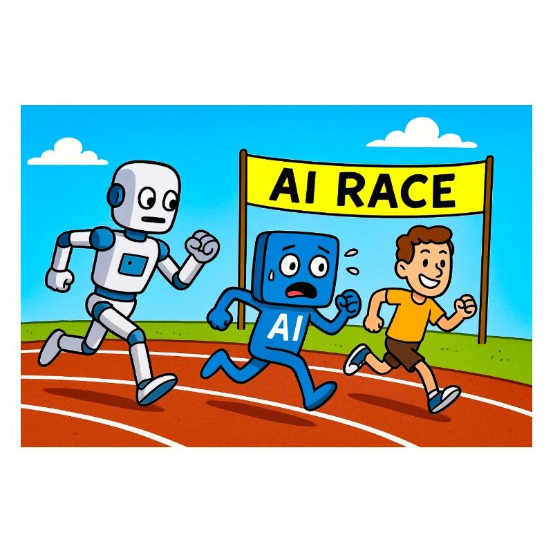 IA course course dessin animé