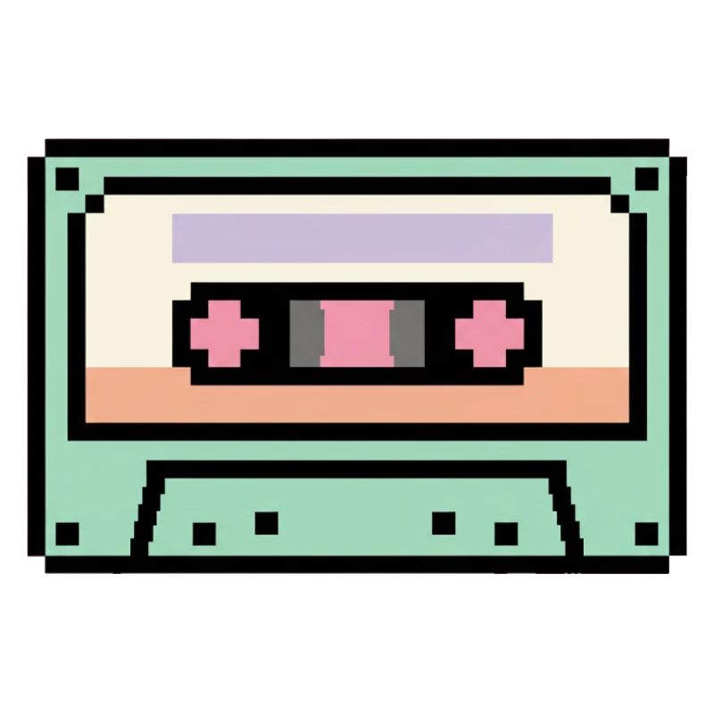 Cassette rétro 8 bits pixel art