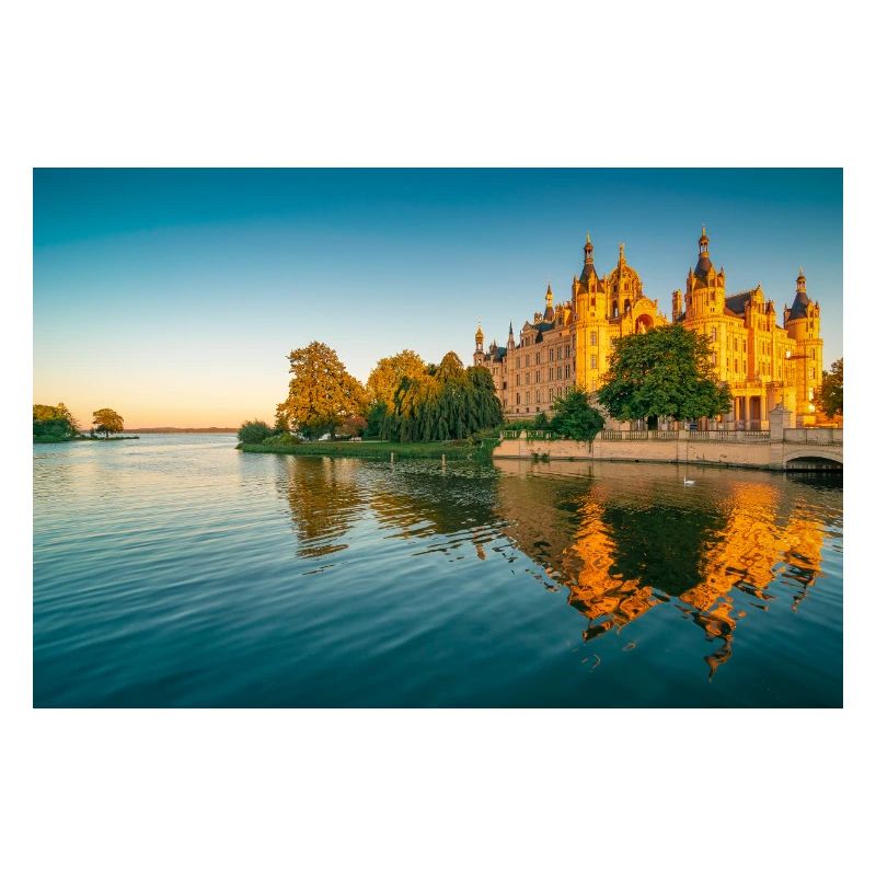 Château de Schwerin au coucher du soleil
