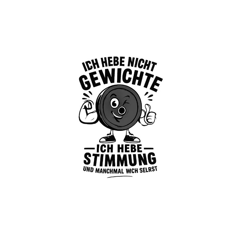Witziges Ideogramm mit Gewichten