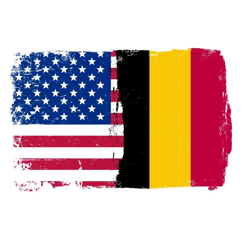 Grunge US Belgique Drapeau Split