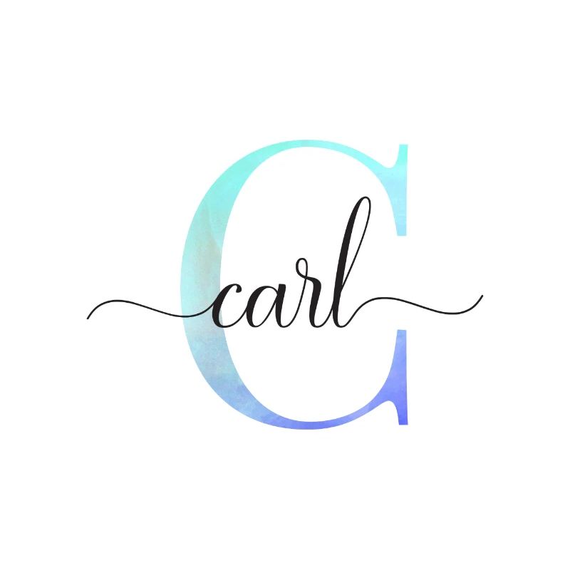C| Monogram | Name | Carl | Watercolor