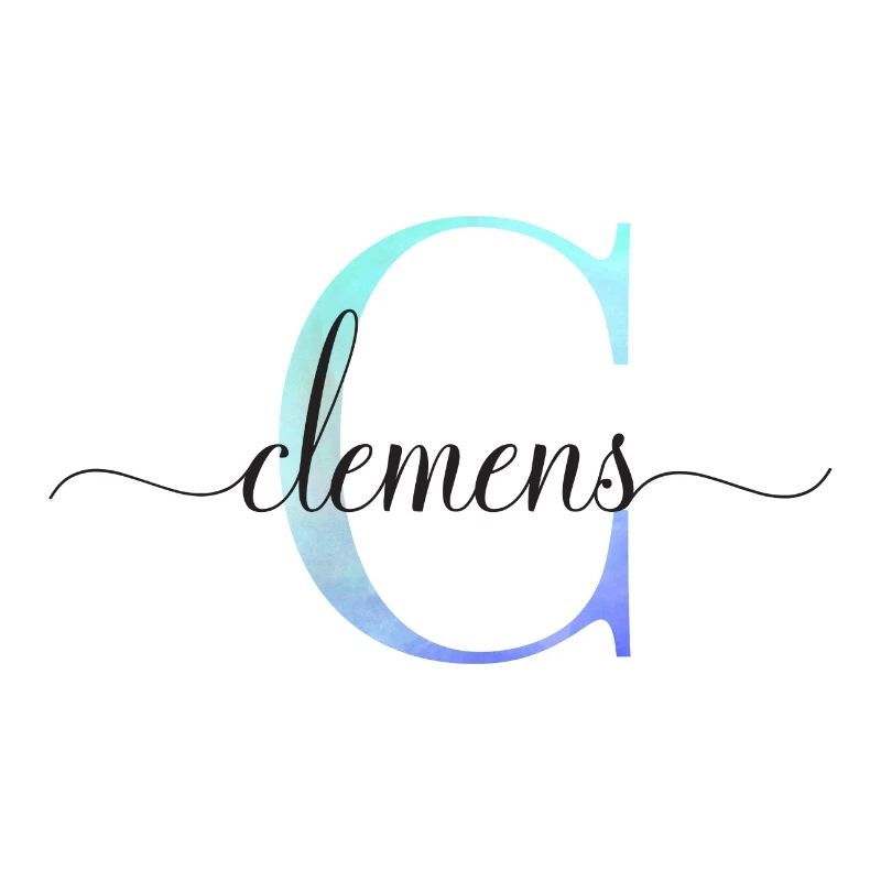 C| Monogramme | Nom | Clément| Aquarelle