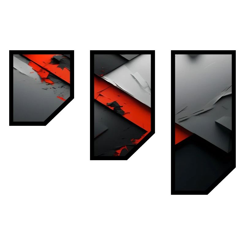 Abstract Red and Grey Tearing Pattern