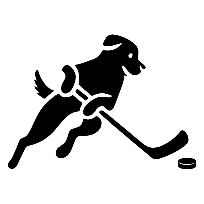 Hund Labrador Eishockey Silhouette Minimalistisch