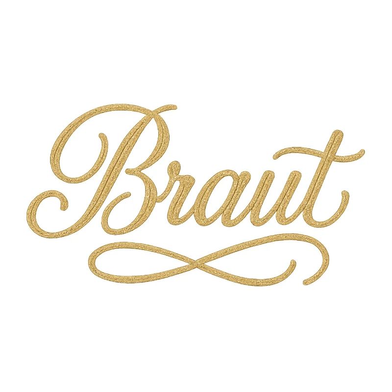 BRAUT Lettrage élégant brodé doré