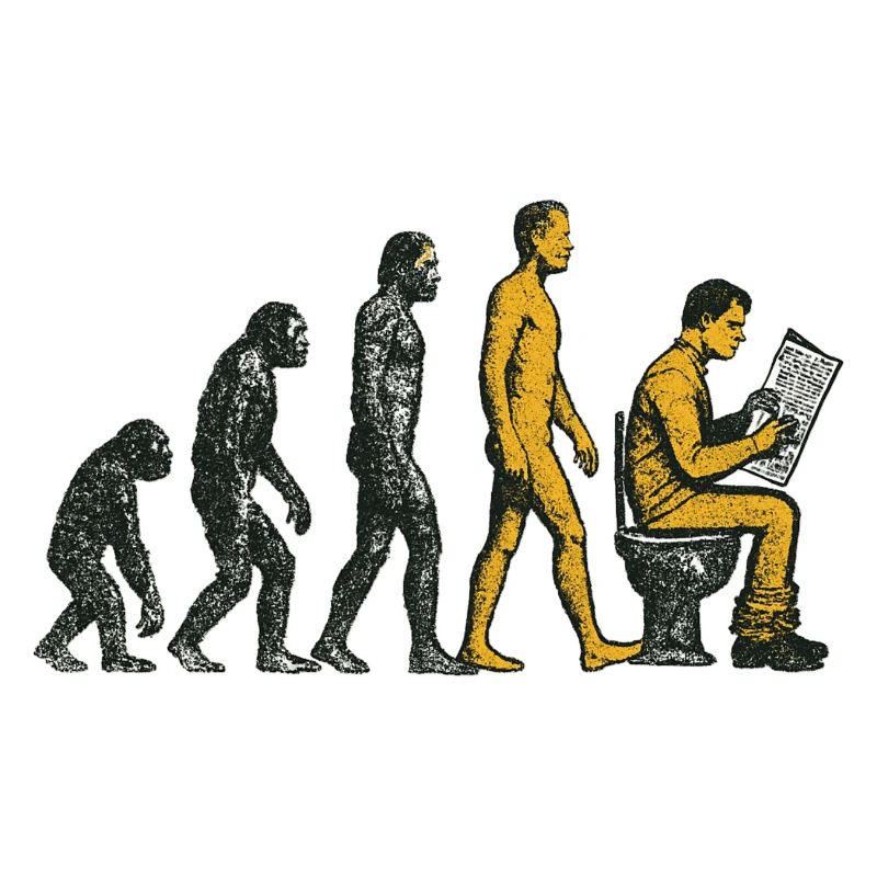 Evolution to Toilet Man Grunge Funny