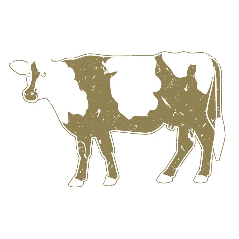 Style grunge de ferme en silhouette de vache