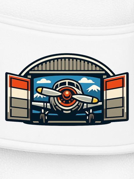 Retro Propeller Flugzeug Hangar