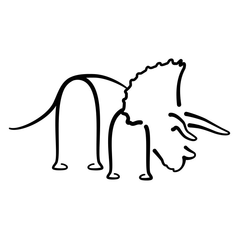 Dinosaur Triceratops Dino Line Art