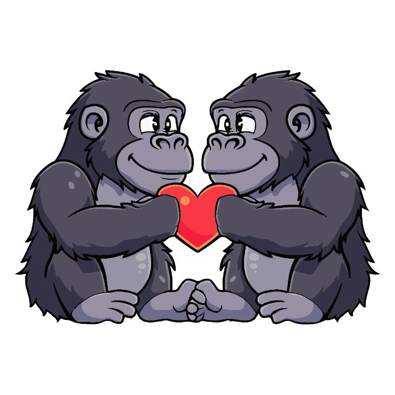Couple de gorilles Saint-Valentin
