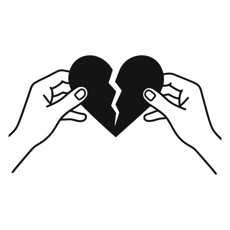 Broken heart in hands