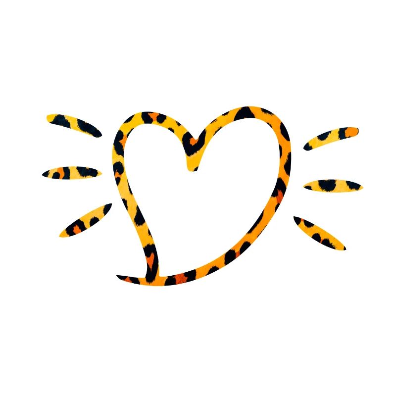Leopard Herz mit Sonnenstrahlen