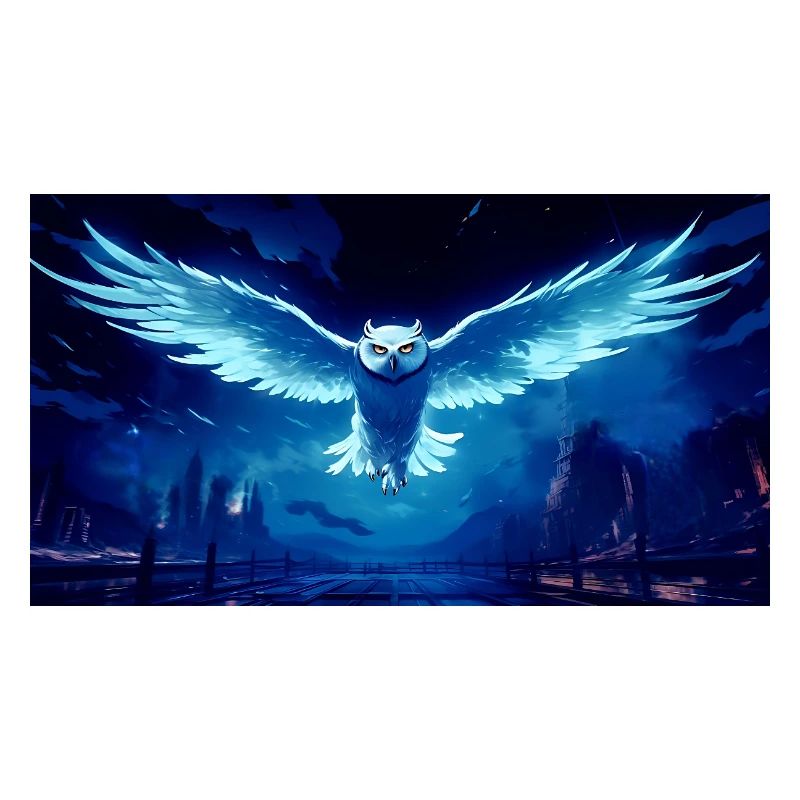 Blauer Nacht Eulenflug