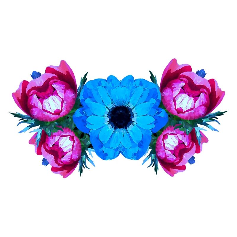 shirt blumenmuster, Anemonenmuster wasserfarbe
