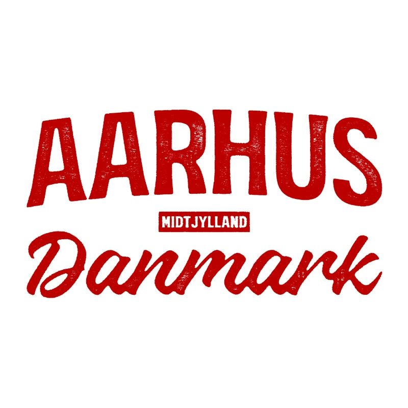 Aarhus Danmark Lettering Retro