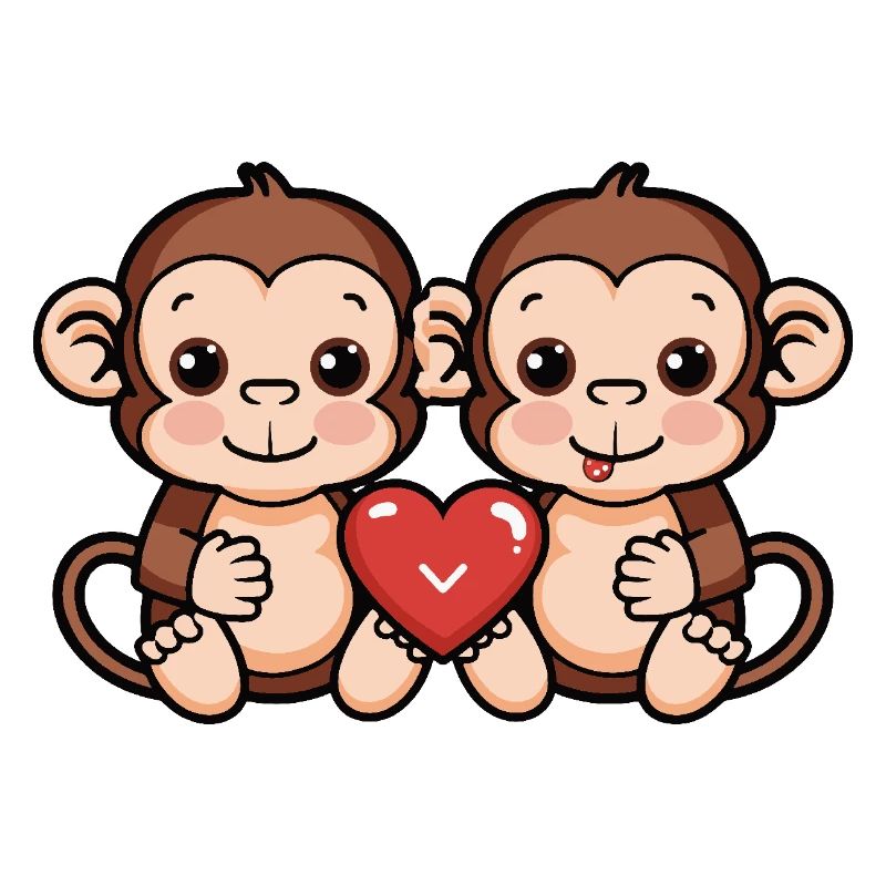 Affe Paar Valentinstag