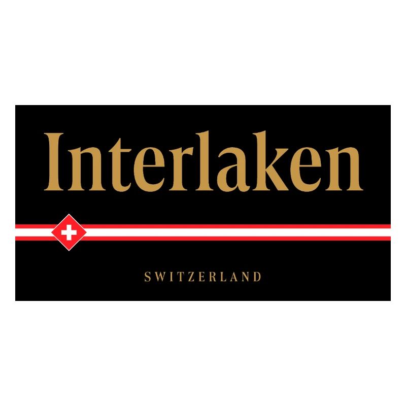 Interlaken Schweizer Goldschrift Design