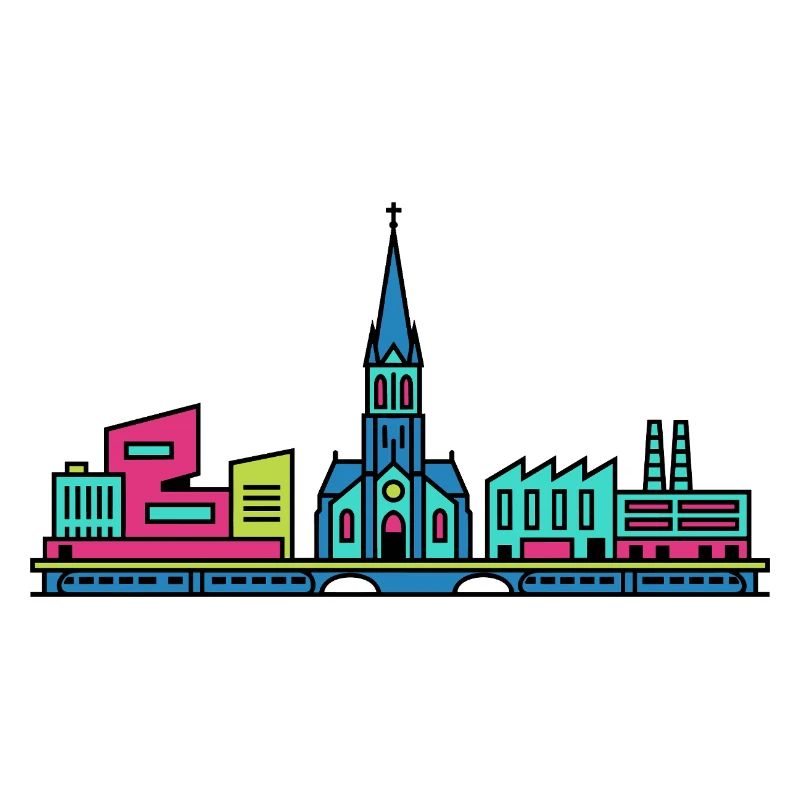 Skyline der Stadt Tilburg Kunst der St.-Joseph-Kirche