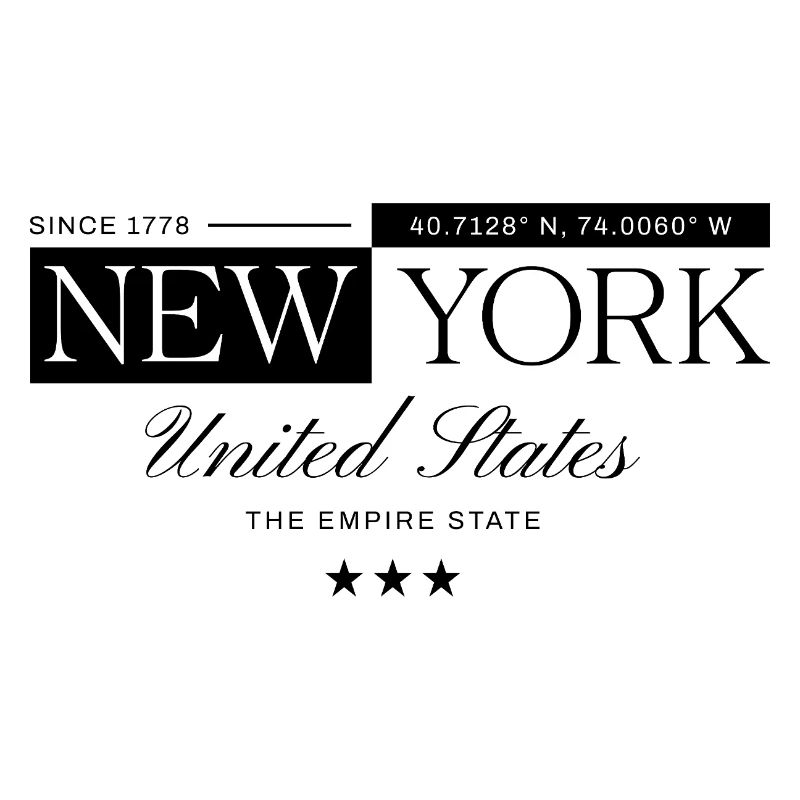New York Coordinates Typographic