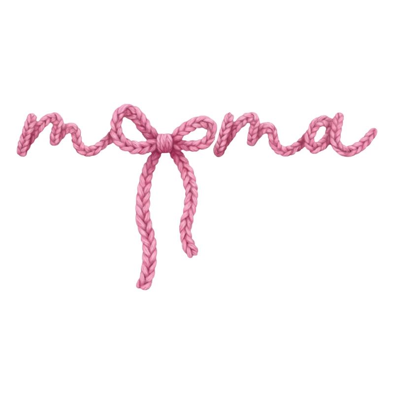Mama mit Schleife Strickmuster Design rosa