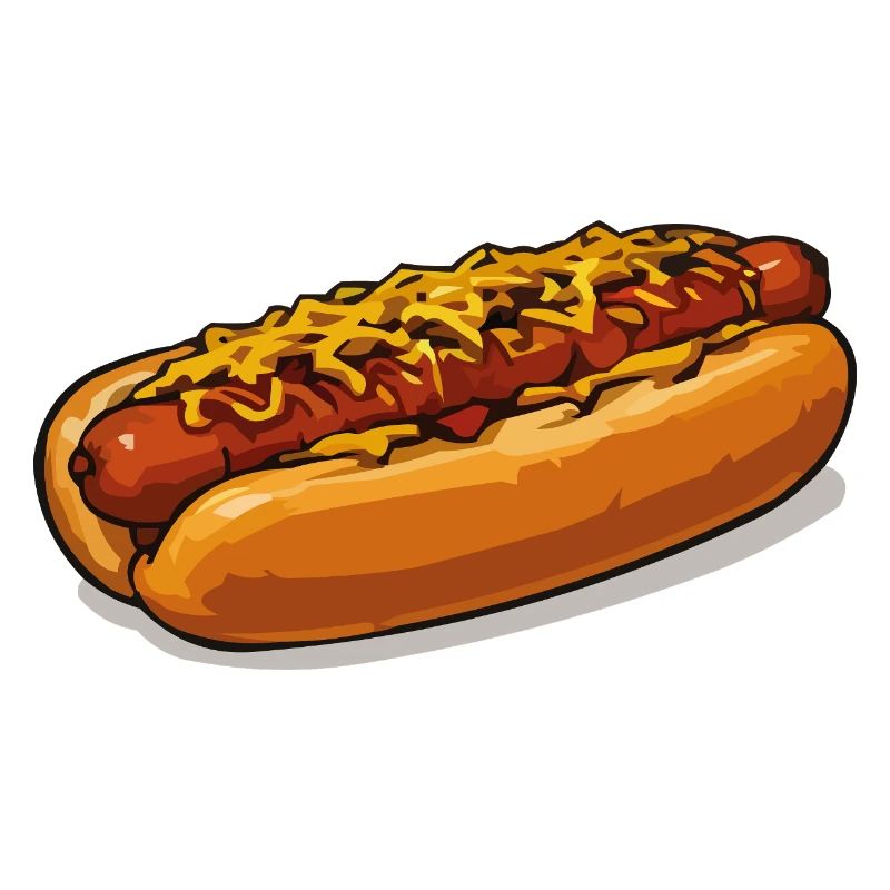 Illustration de hot-dog couvert de fromage