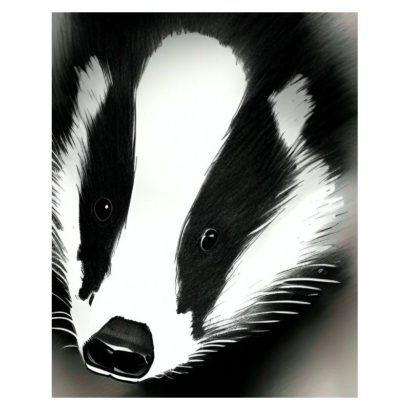 Badger (in german Dachs) cool portrait drawing