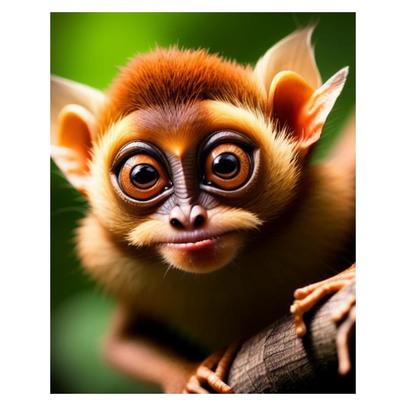 cool funny cute tarsier (Tarsiidae) forest comic