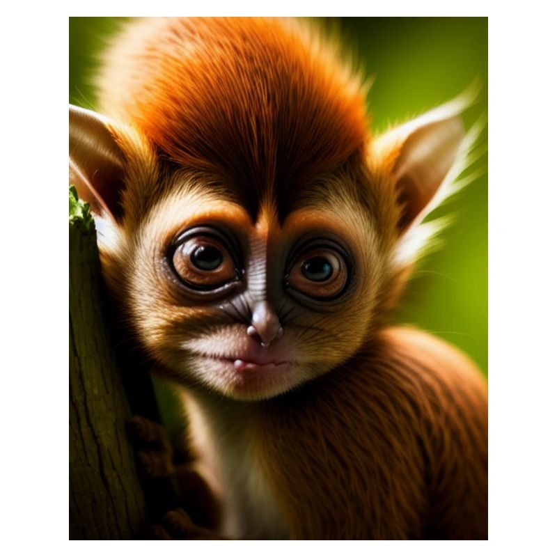 cool funny cute tarsier (Tarsiidae) forest comic