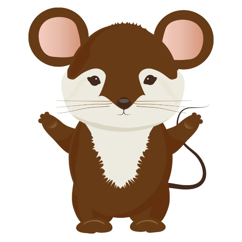 small cute mouse with brown fur