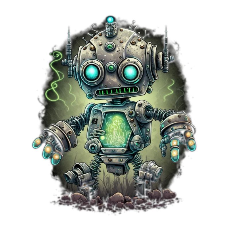 Neon Steampunk Roboter