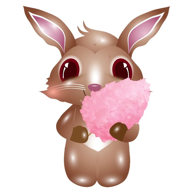 cute bunny with pink cotton candy