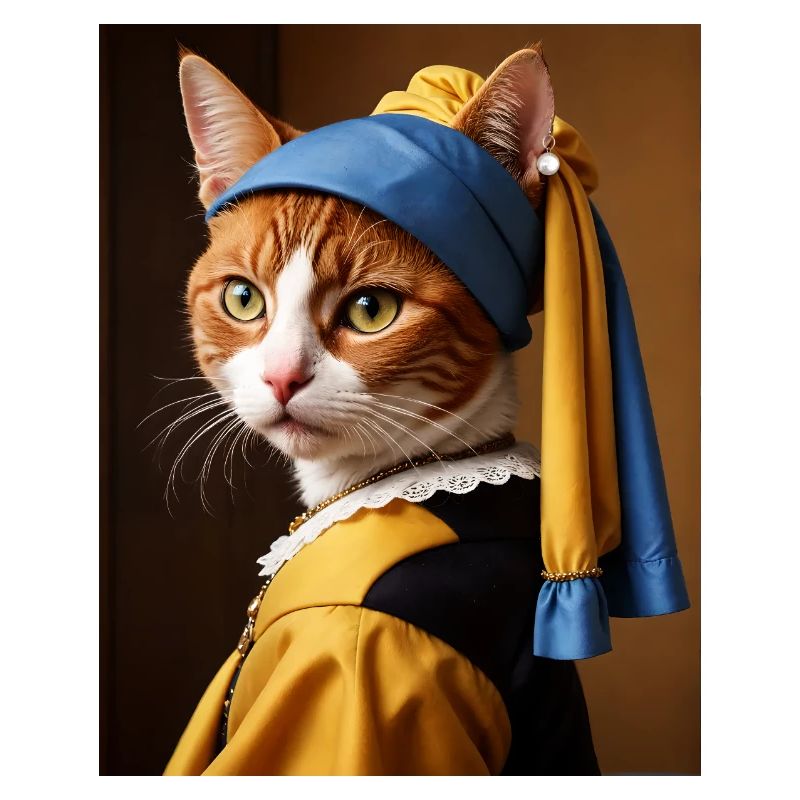 Le chat à la perle boucle d’oreille