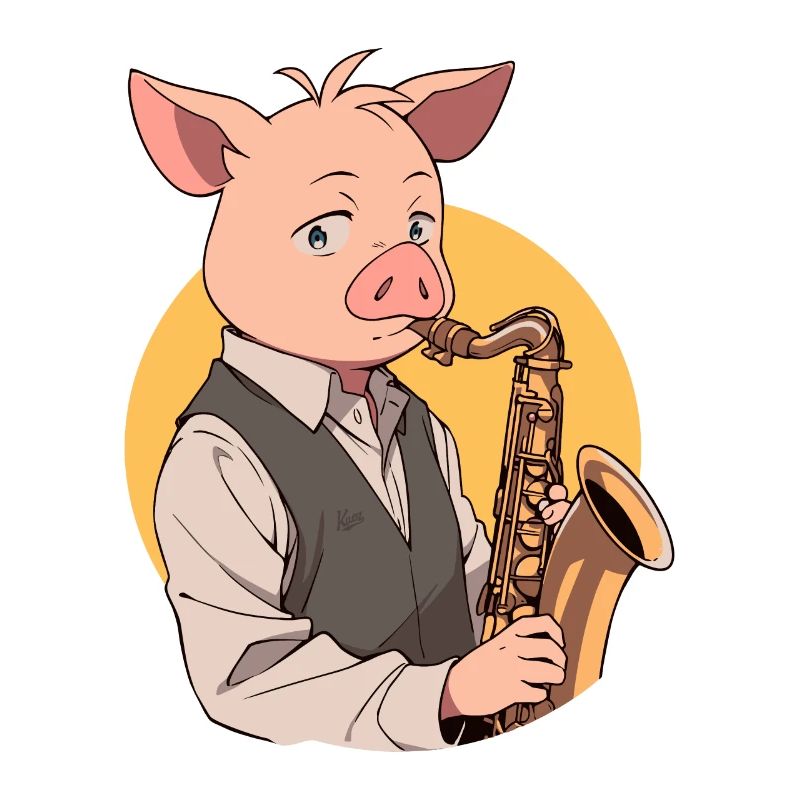 Saxophoniste Cochon