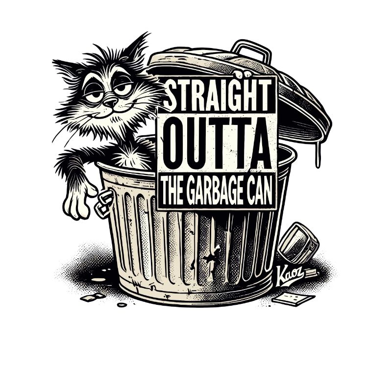 Straight from the garbage cat