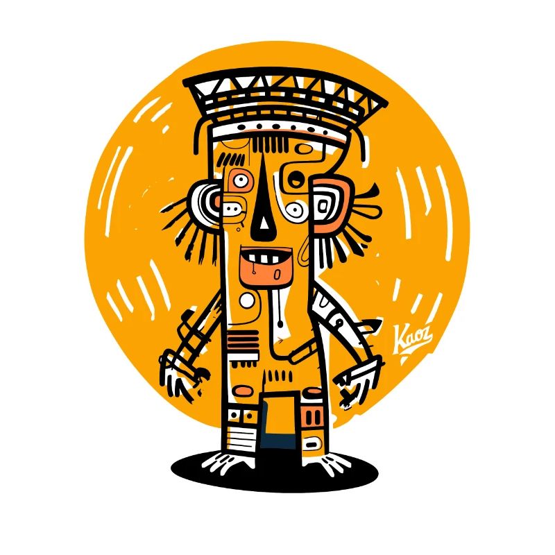 Dessin animé abstrait Maya Inca Graffiti