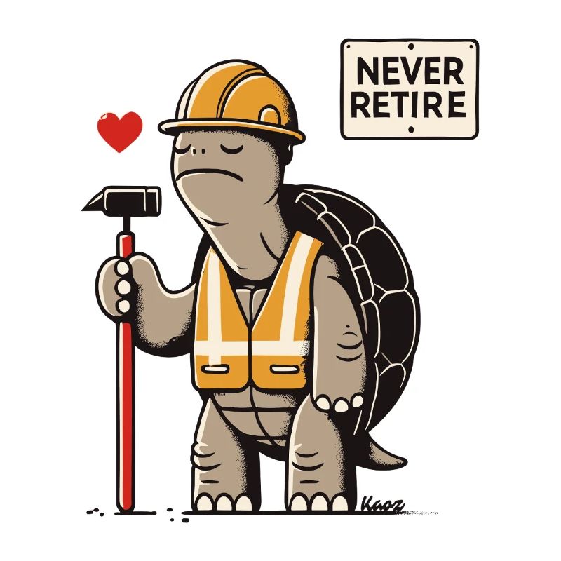 Never Retire – Construction Worker Turtle