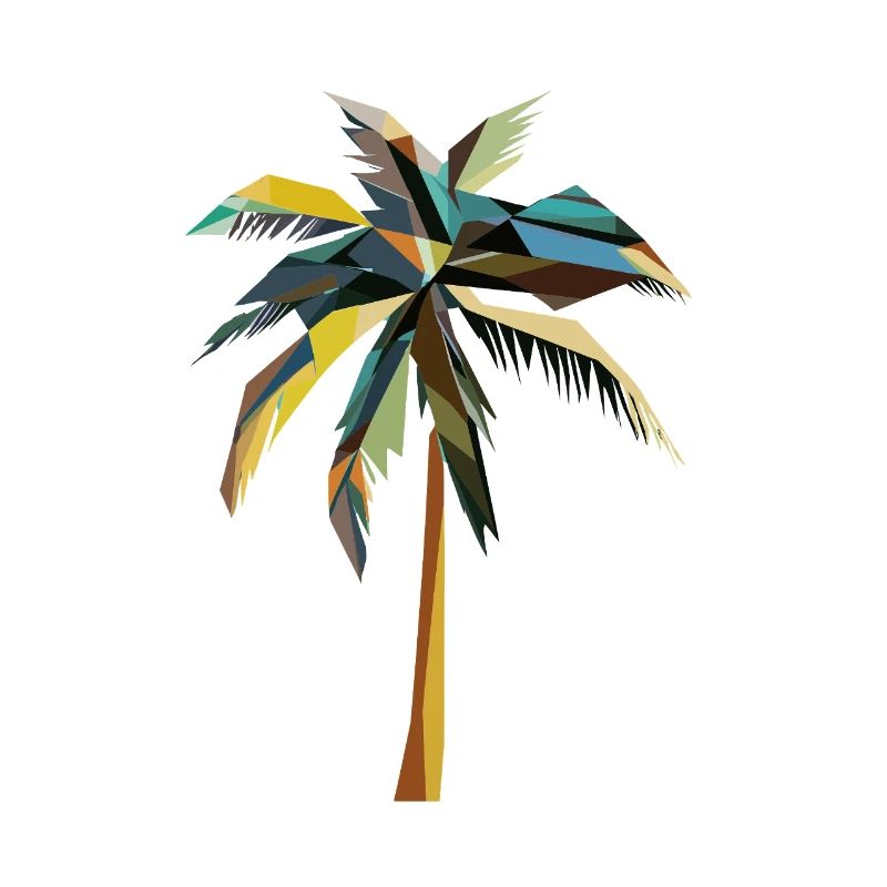 Geometric Palm Tree – Tropical Polygon Design