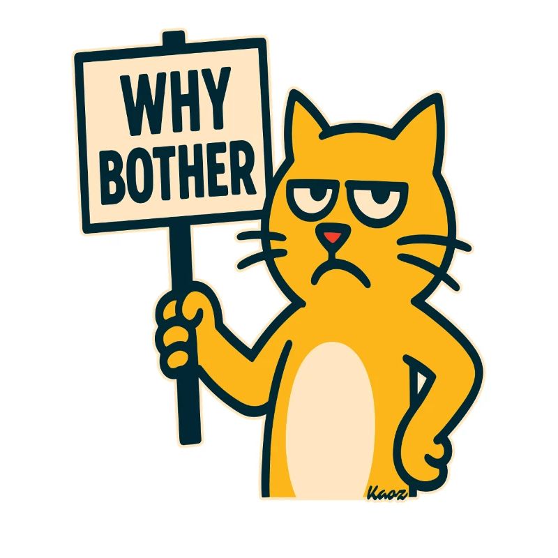 chat de dessin animé agacé : pourquoi s’embêter