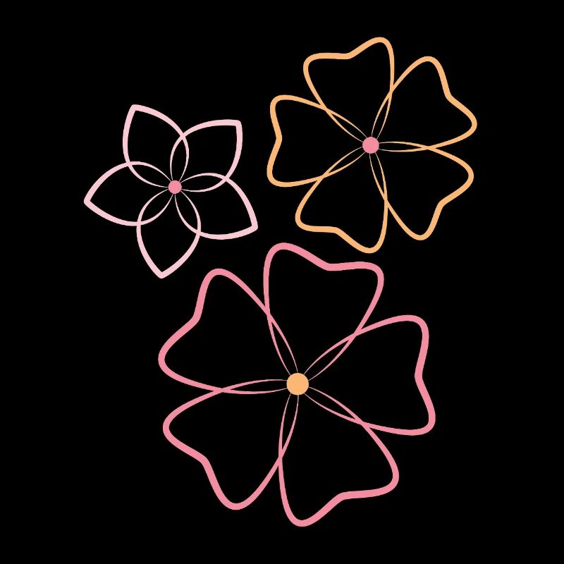 Fleurs roses et oranges