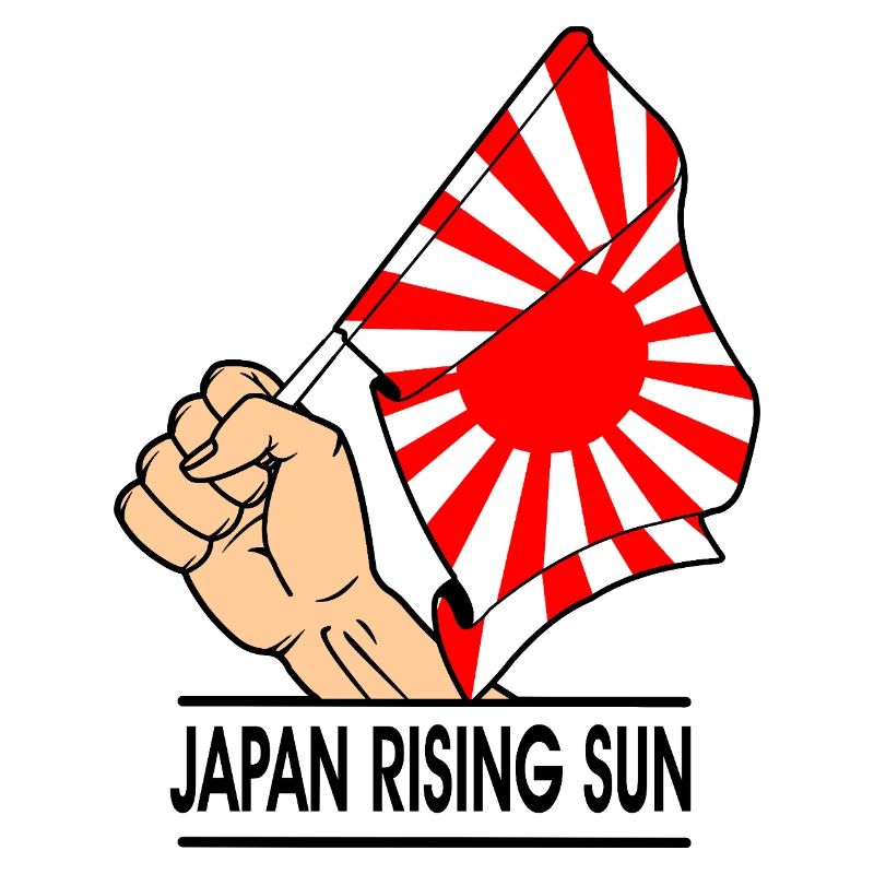 Poing avec drapeau du Soleil Levant