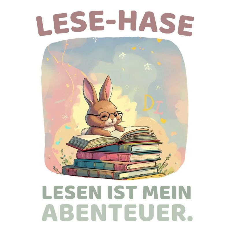 Rabbit reading with adventure style