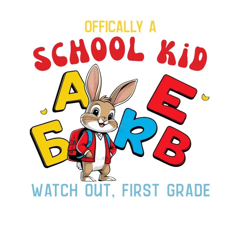 Schoolchild with ABC letters design