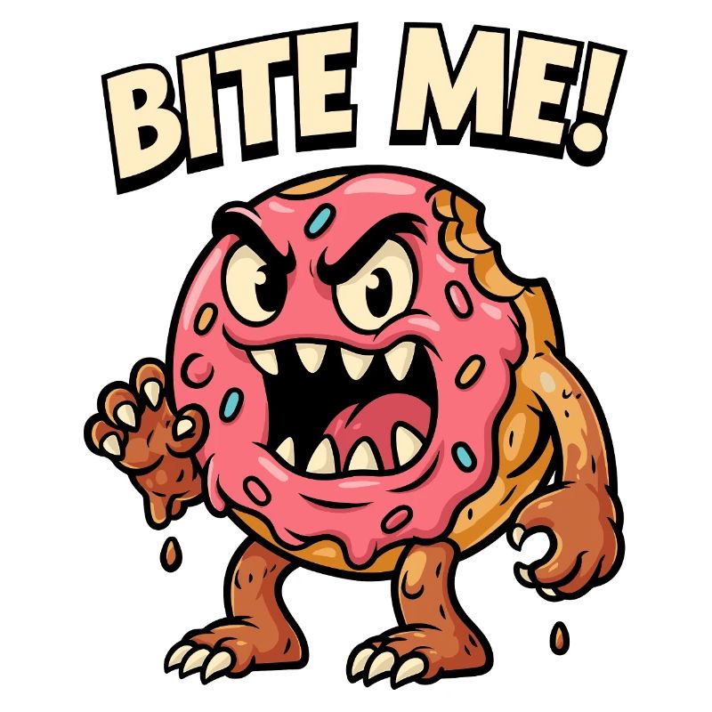 Illustration de monstre de beignet vif