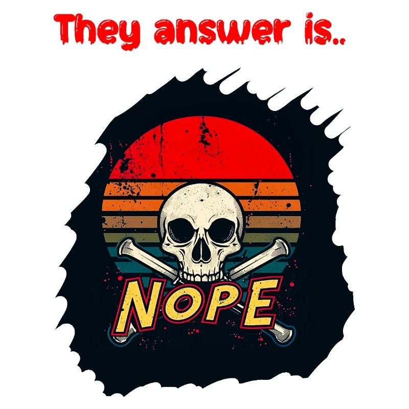 Skull Retro Sunset Nope