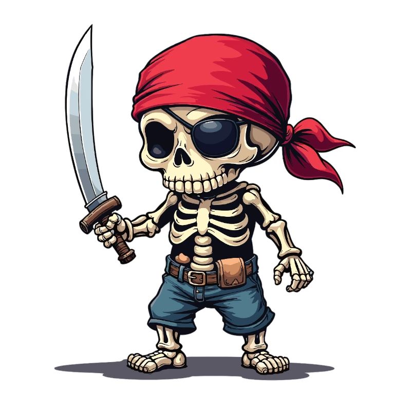 Squelette de pirate avec épée