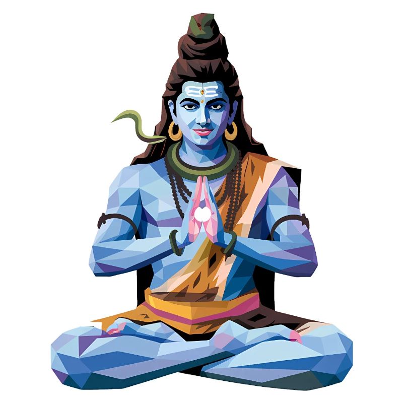 Shiva - Cool Low Poly Indian Mythology Logo